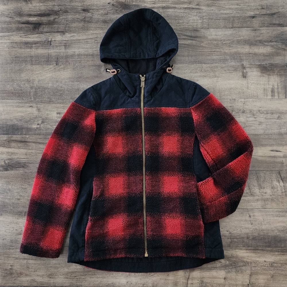 Pendleton Chico Quilted Canvas and Fleece Buffalo Plaid Hooded Jacket Small